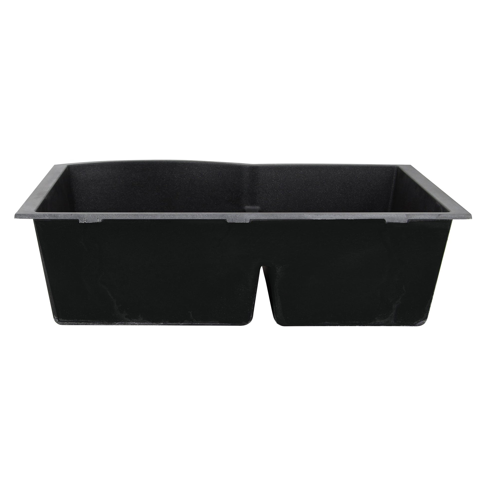 Nantucket Sinks Plymouth Collection 33" Irregular/Rectangle Undermount Matte Black Granite Composite 60/40 Double Bowl Kitchen Sink