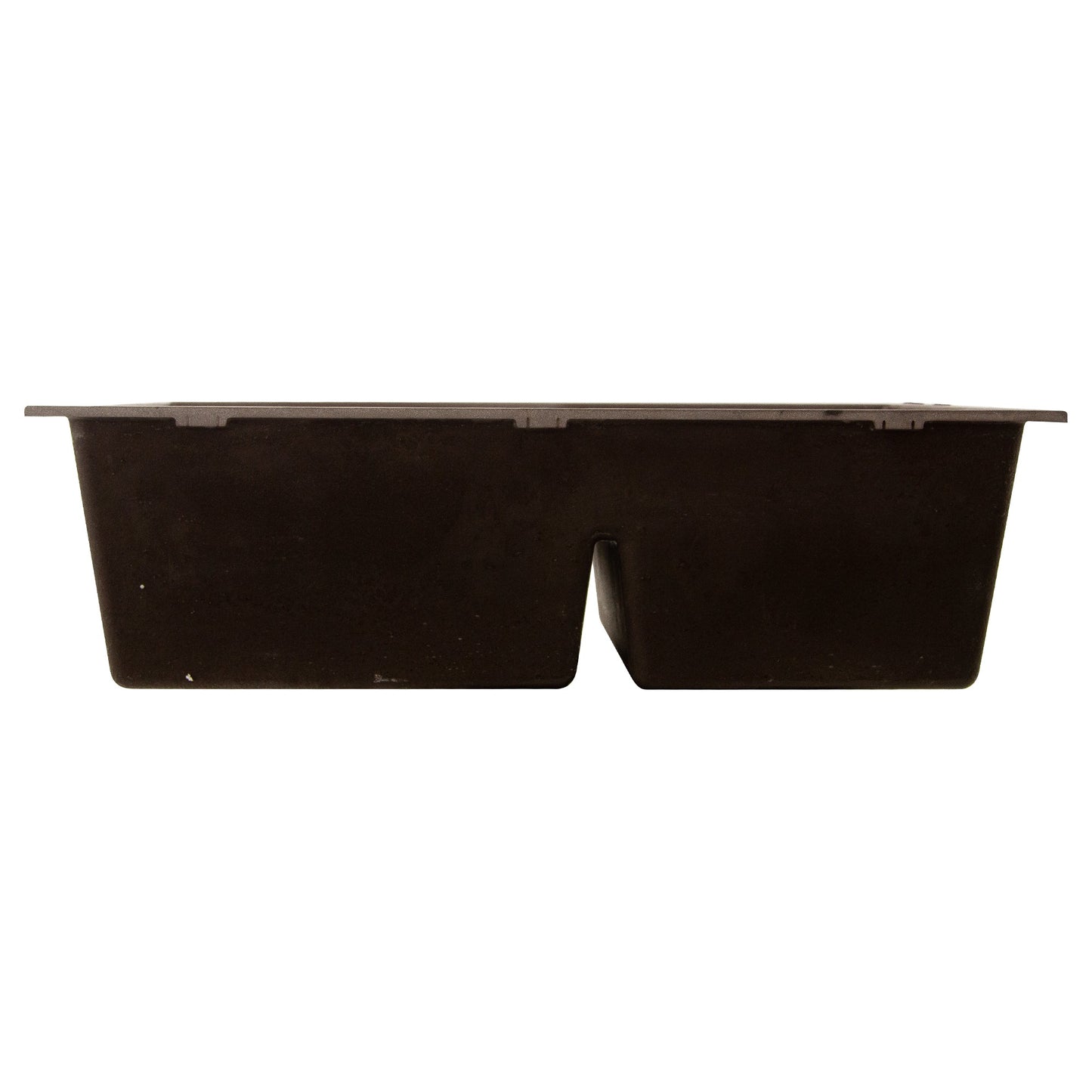 Nantucket Sinks Plymouth Collection 33" Irregular/Rectangle Undermount Matte Brown Granite Composite 60/40 Double Bowl Kitchen Sink