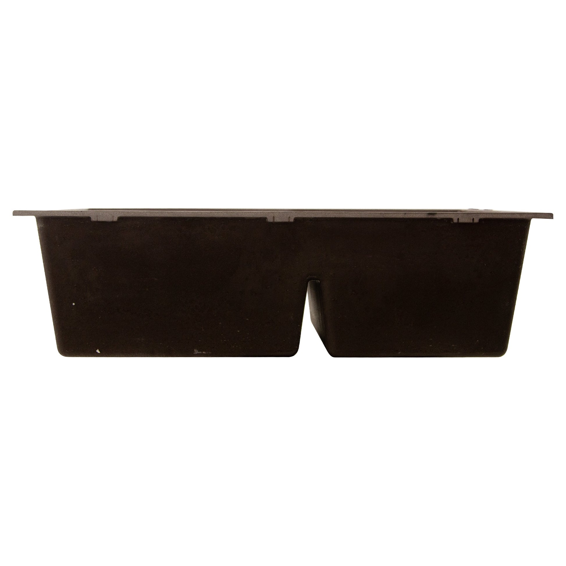 Nantucket Sinks Plymouth Collection 33" Irregular/Rectangle Undermount Matte Brown Granite Composite 60/40 Double Bowl Kitchen Sink