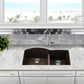 Nantucket Sinks Plymouth Collection 33" Irregular/Rectangle Undermount Matte Brown Granite Composite 60/40 Double Bowl Kitchen Sink