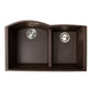 Nantucket Sinks Plymouth Collection 33" Irregular/Rectangle Undermount Matte Brown Granite Composite 60/40 Double Bowl Kitchen Sink