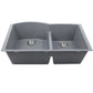 Nantucket Sinks Plymouth Collection 33" Irregular/Rectangle Undermount Matte Titanium Granite Composite 60/40 Double Bowl Kitchen Sink