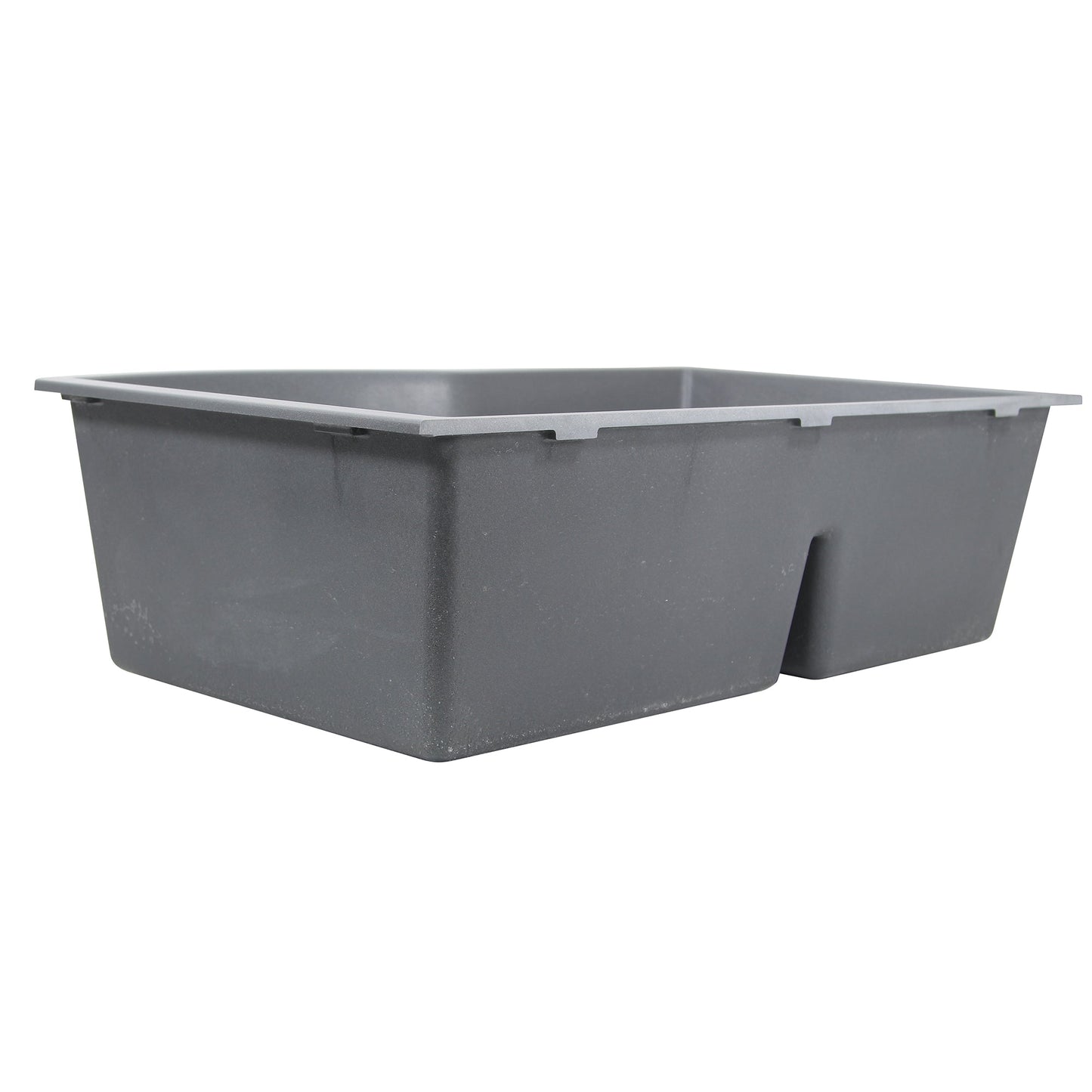 Nantucket Sinks Plymouth Collection 33" Irregular/Rectangle Undermount Matte Titanium Granite Composite 60/40 Double Bowl Kitchen Sink