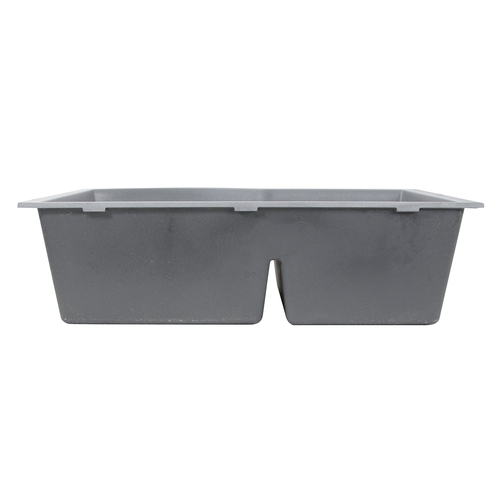 Nantucket Sinks Plymouth Collection 33" Irregular/Rectangle Undermount Matte Titanium Granite Composite 60/40 Double Bowl Kitchen Sink