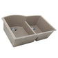 Nantucket Sinks Plymouth Collection 33" Irregular/Rectangle Undermount Matte Truffle Granite Composite 60/40 Double Bowl Kitchen Sink