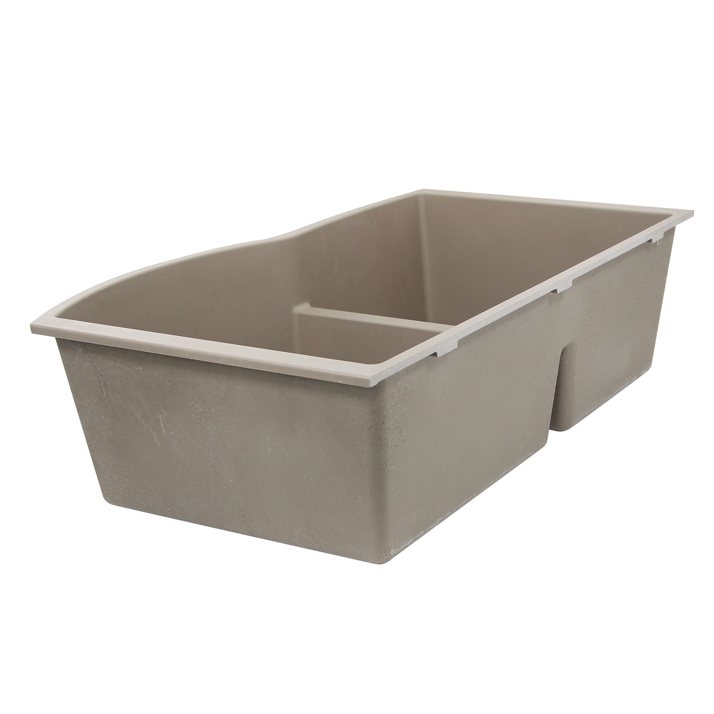 Nantucket Sinks Plymouth Collection 33" Irregular/Rectangle Undermount Matte Truffle Granite Composite 60/40 Double Bowl Kitchen Sink