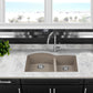 Nantucket Sinks Plymouth Collection 33" Irregular/Rectangle Undermount Matte Truffle Granite Composite 60/40 Double Bowl Kitchen Sink