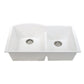 Nantucket Sinks Plymouth Collection 33" Irregular/Rectangle Undermount Matte White Granite Composite 60/40 Double Bowl Kitchen Sink