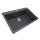 Nantucket Sinks Plymouth Collection 33" Rectangle Dual-mount Matte Black With metallic flecks Granite Composite Single Bowl Kitchen Sink