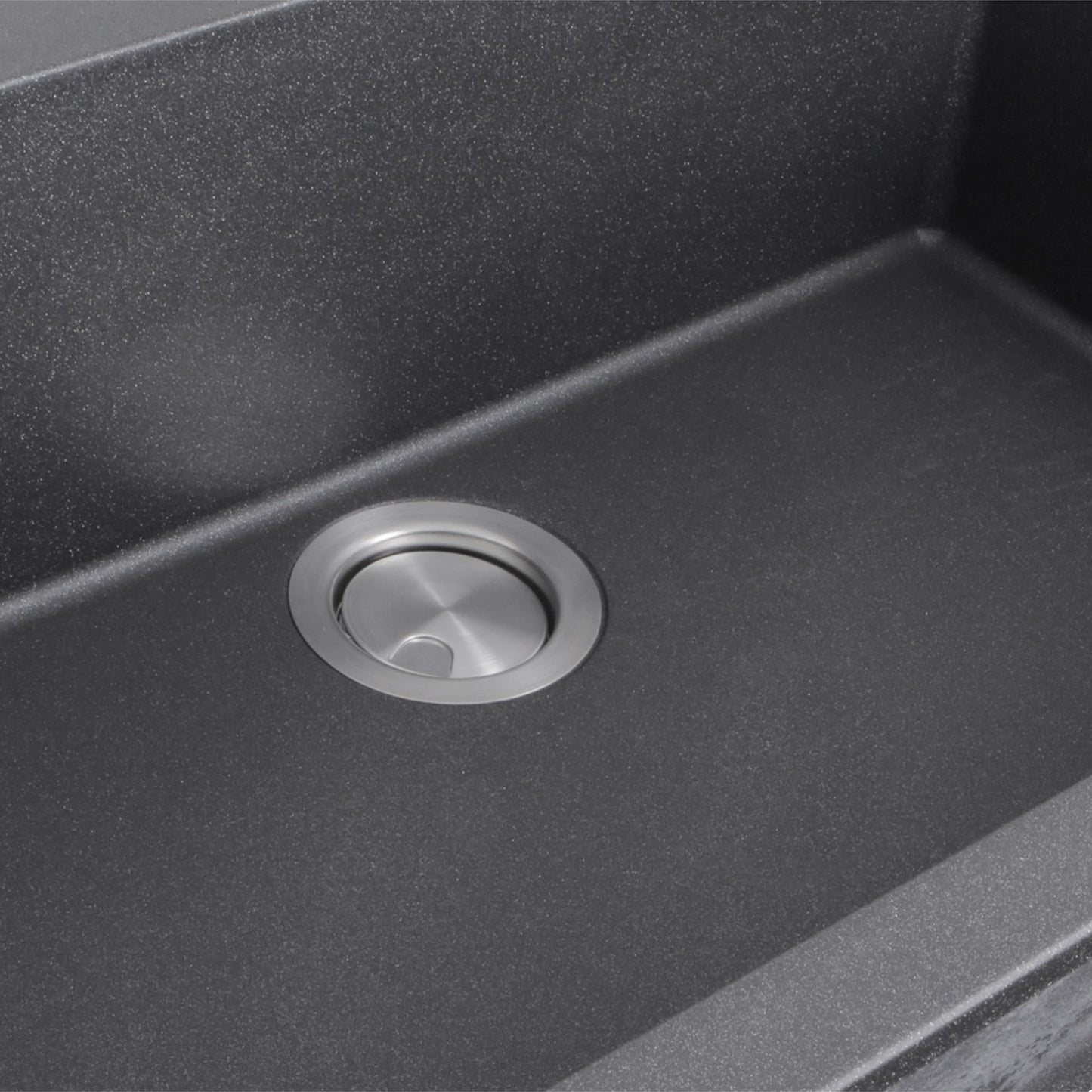 Nantucket Sinks Plymouth Collection 33" Rectangle Dual-mount Matte Black With metallic flecks Granite Composite Single Bowl Kitchen Sink