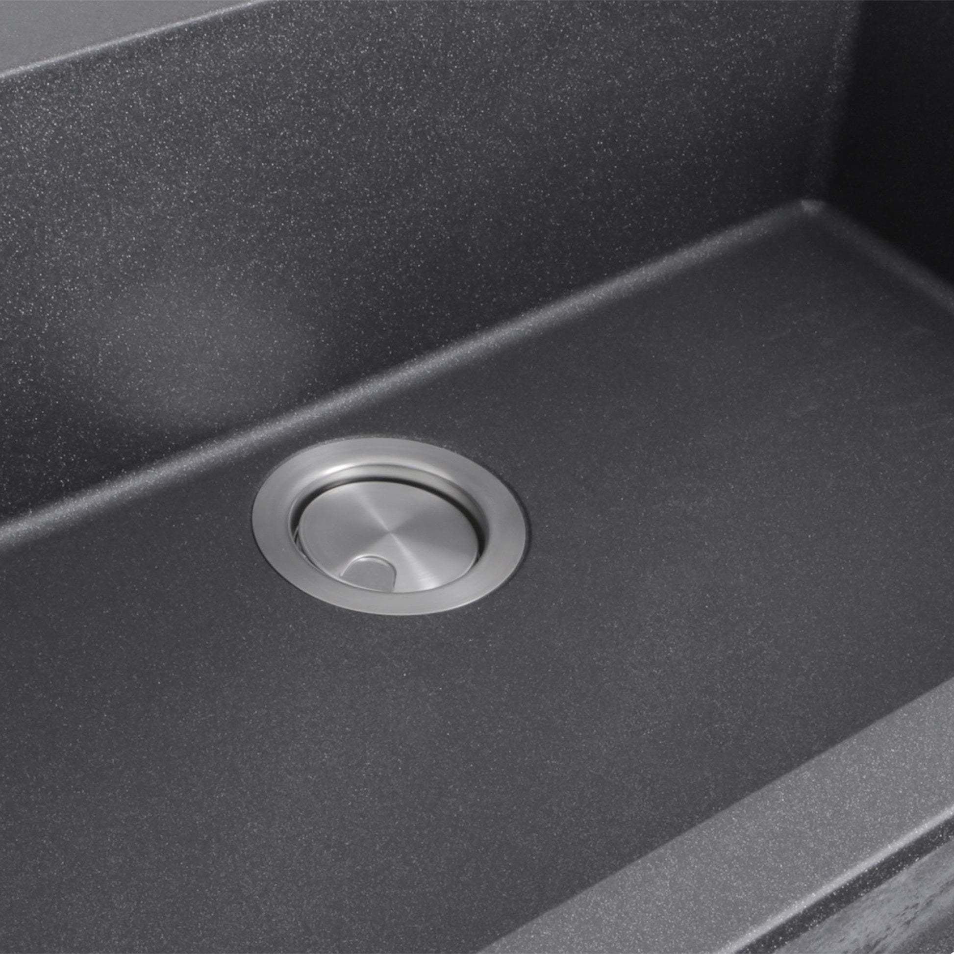 Nantucket Sinks Plymouth Collection 33" Rectangle Dual-mount Matte Black With metallic flecks Granite Composite Single Bowl Kitchen Sink