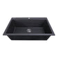 Nantucket Sinks Plymouth Collection 33" Rectangle Dual-mount Matte Black With metallic flecks Granite Composite Single Bowl Kitchen Sink