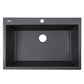 Nantucket Sinks Plymouth Collection 33" Rectangle Dual-mount Matte Black With metallic flecks Granite Composite Single Bowl Kitchen Sink