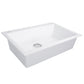 Nantucket Sinks Plymouth Collection 33" Rectangle Dual-mount Matte White Granite Composite Single Bowl Kitchen Sink