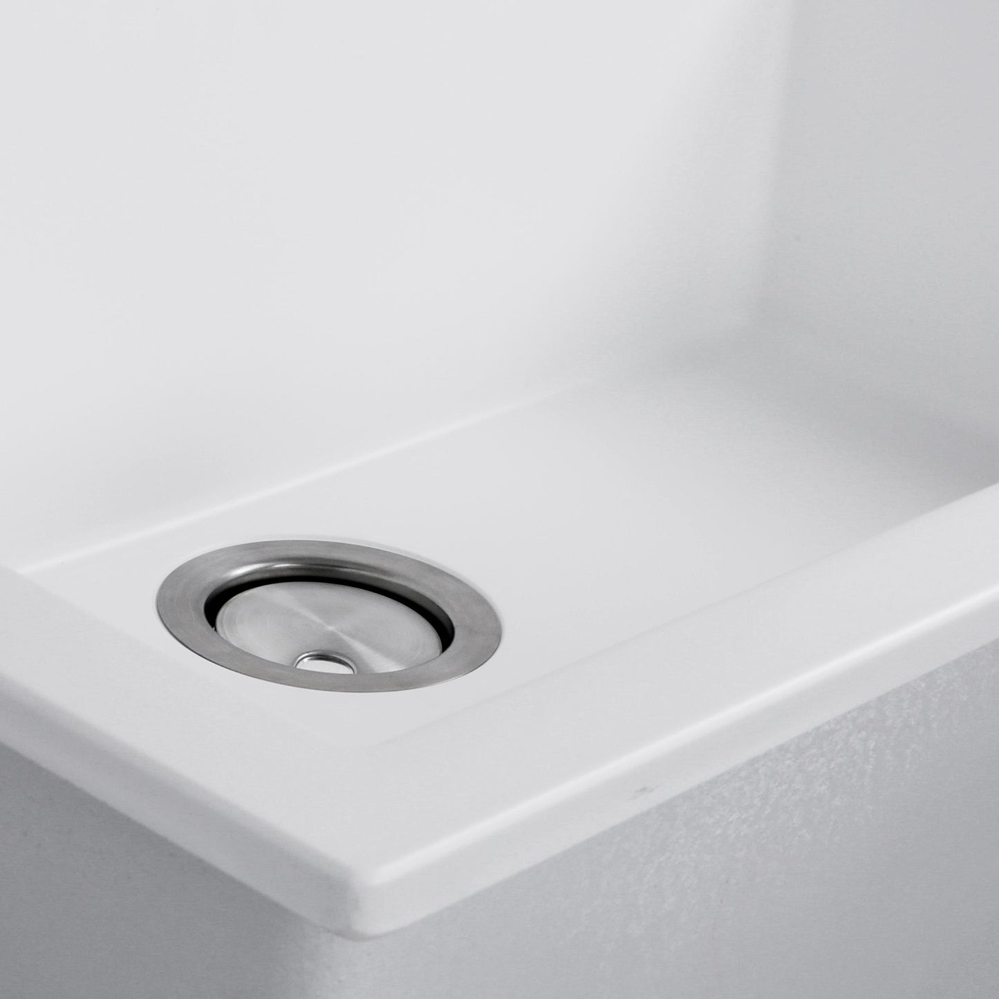 Nantucket Sinks Plymouth Collection 33" Rectangle Dual-mount Matte White Granite Composite Single Bowl Kitchen Sink