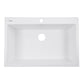 Nantucket Sinks Plymouth Collection 33" Rectangle Dual-mount Matte White Granite Composite Single Bowl Kitchen Sink