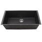 Nantucket Sinks Plymouth Collection 33" Rectangle Undermount Matte Black Granite Composite Single Bowl Kitchen Sink