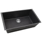 Nantucket Sinks Plymouth Collection 33" Rectangle Undermount Matte Black Granite Composite Single Bowl Kitchen Sink