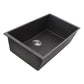 Nantucket Sinks Plymouth Collection 33" Rectangle Undermount Matte Black Granite Composite Single Bowl Kitchen Sink