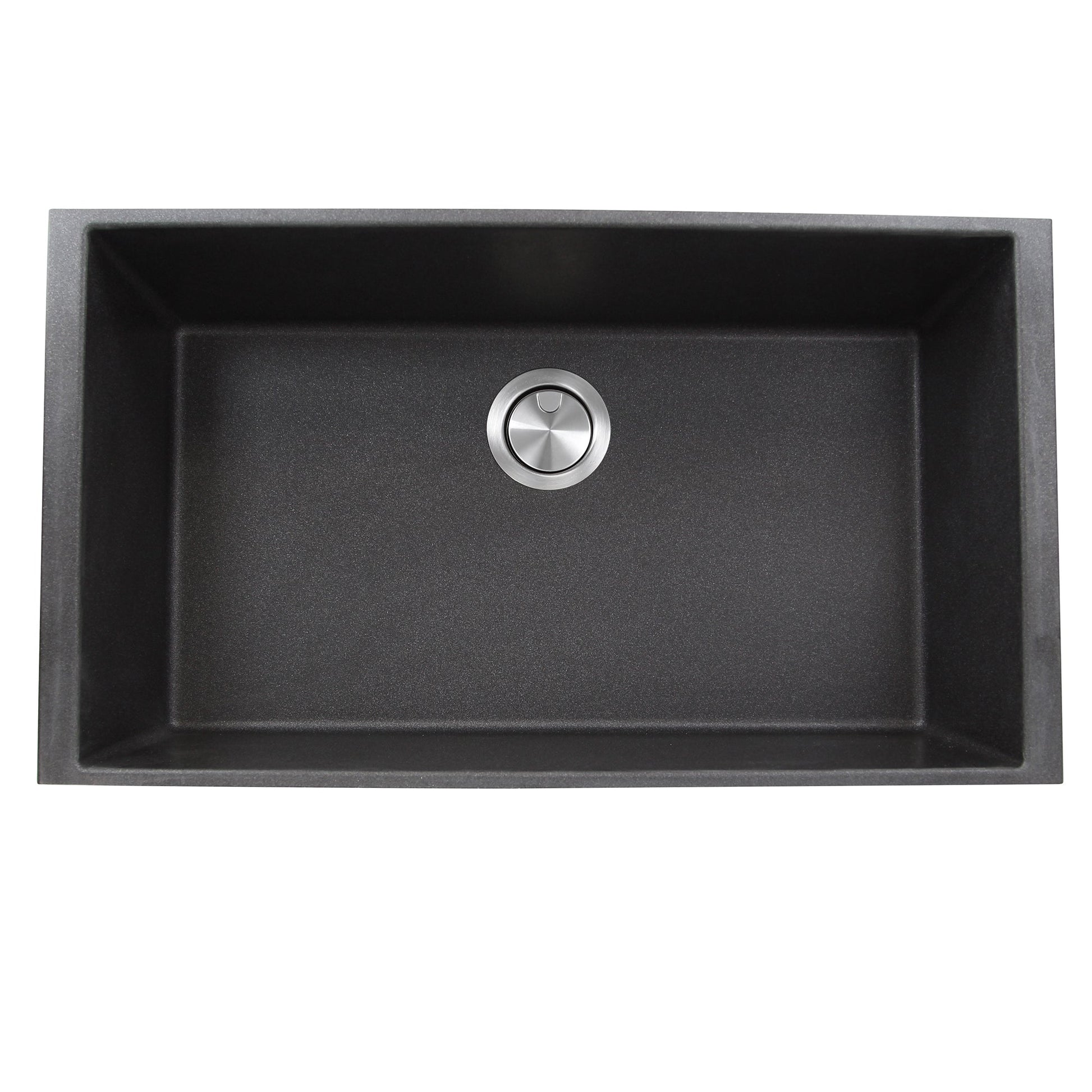 Nantucket Sinks Plymouth Collection 33" Rectangle Undermount Matte Black Granite Composite Single Bowl Kitchen Sink