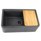 Nantucket Sinks Plymouth Collection 33" Rectangle Undermount Matte Black With Metallic Flecks Granite Composite Single Bowl Apron Reversible Workstation Kitchen Sink With Accessory Pack