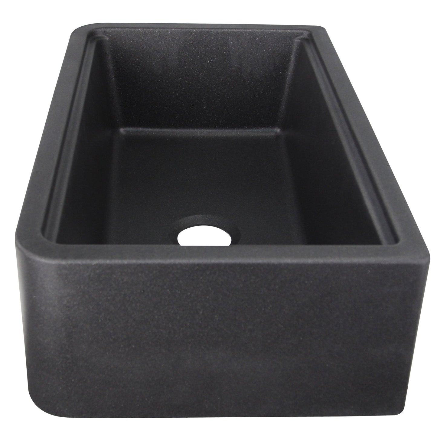Nantucket Sinks Plymouth Collection 33" Rectangle Undermount Matte Black With Metallic Flecks Granite Composite Single Bowl Apron Reversible Workstation Kitchen Sink With Accessory Pack