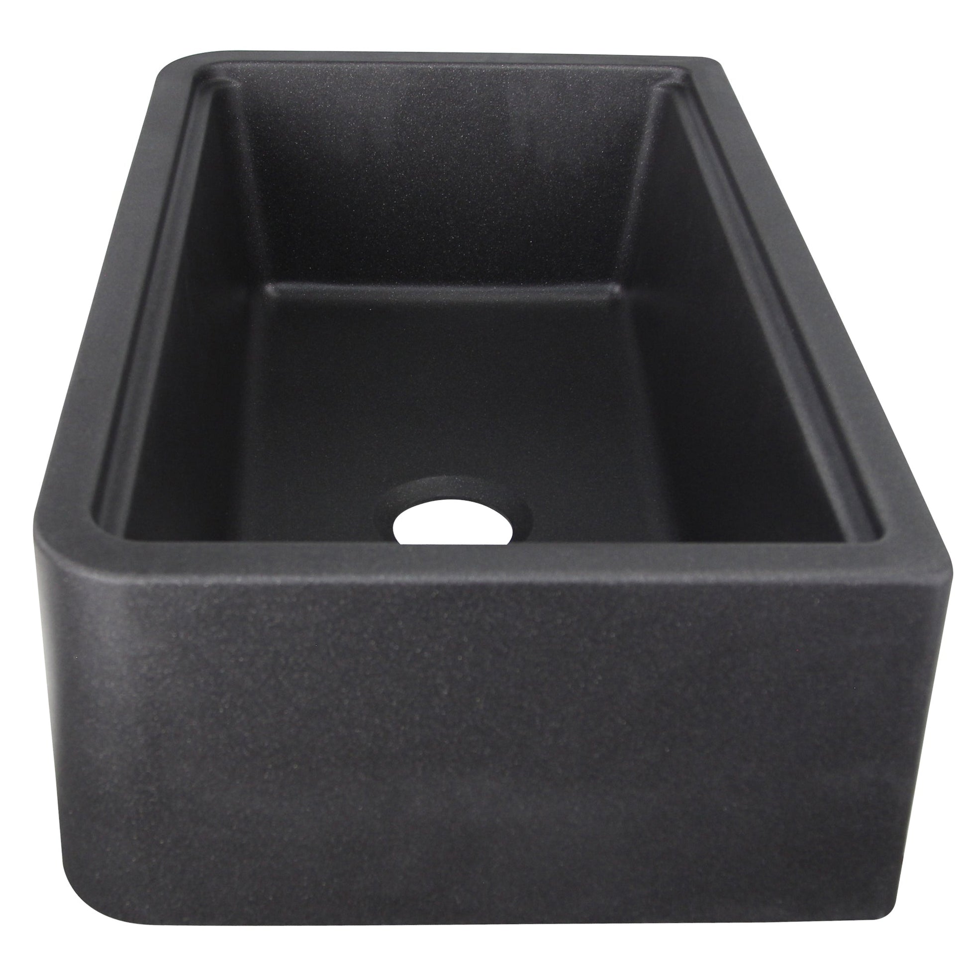 Nantucket Sinks Plymouth Collection 33" Rectangle Undermount Matte Black With Metallic Flecks Granite Composite Single Bowl Apron Reversible Workstation Kitchen Sink With Accessory Pack