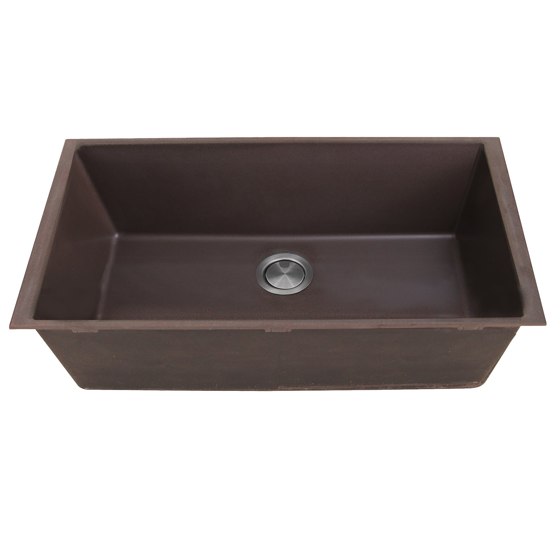 Nantucket Sinks Plymouth Collection 33" Rectangle Undermount Matte Brown Granite Composite Single Bowl Kitchen Sink