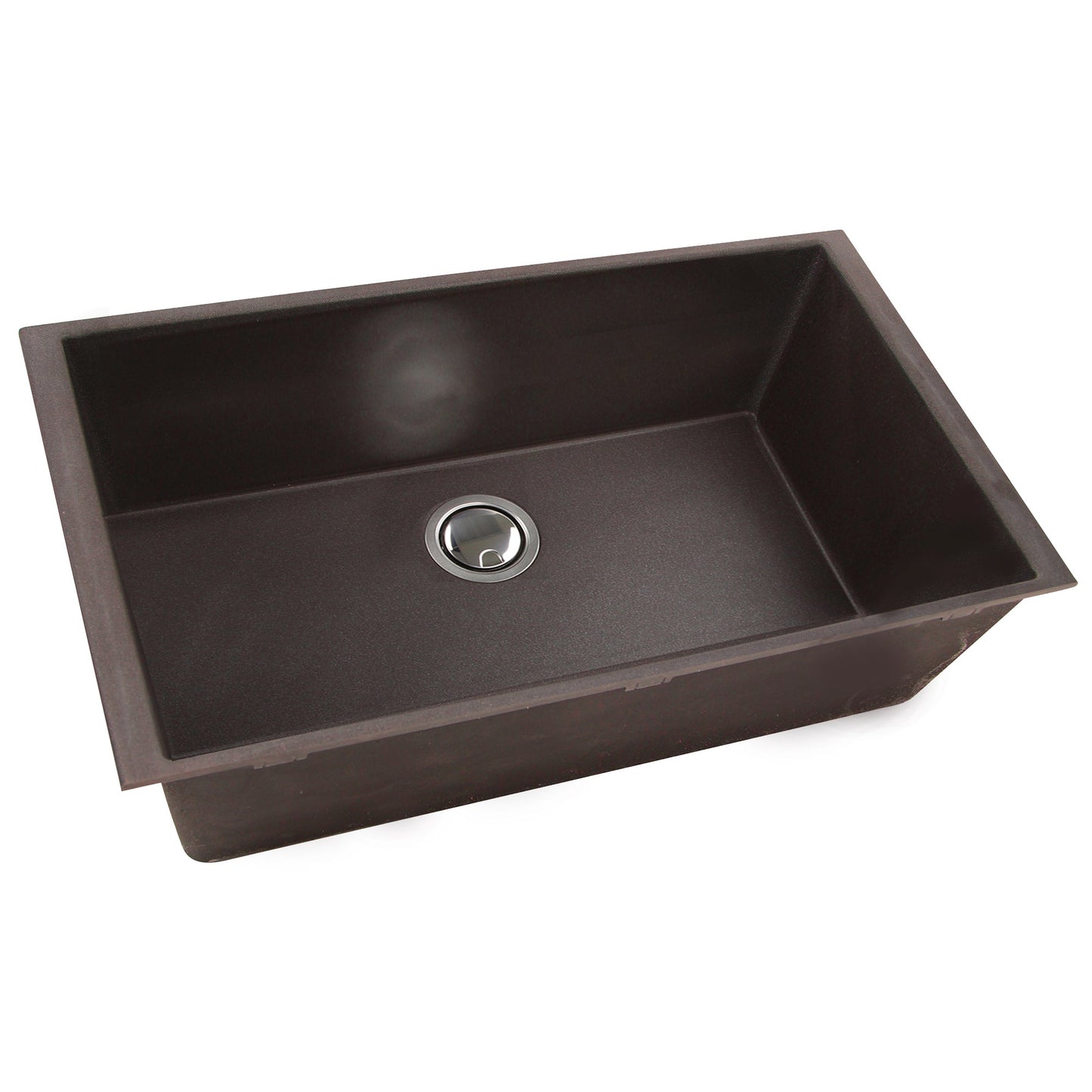 Nantucket Sinks Plymouth Collection 33" Rectangle Undermount Matte Brown Granite Composite Single Bowl Kitchen Sink