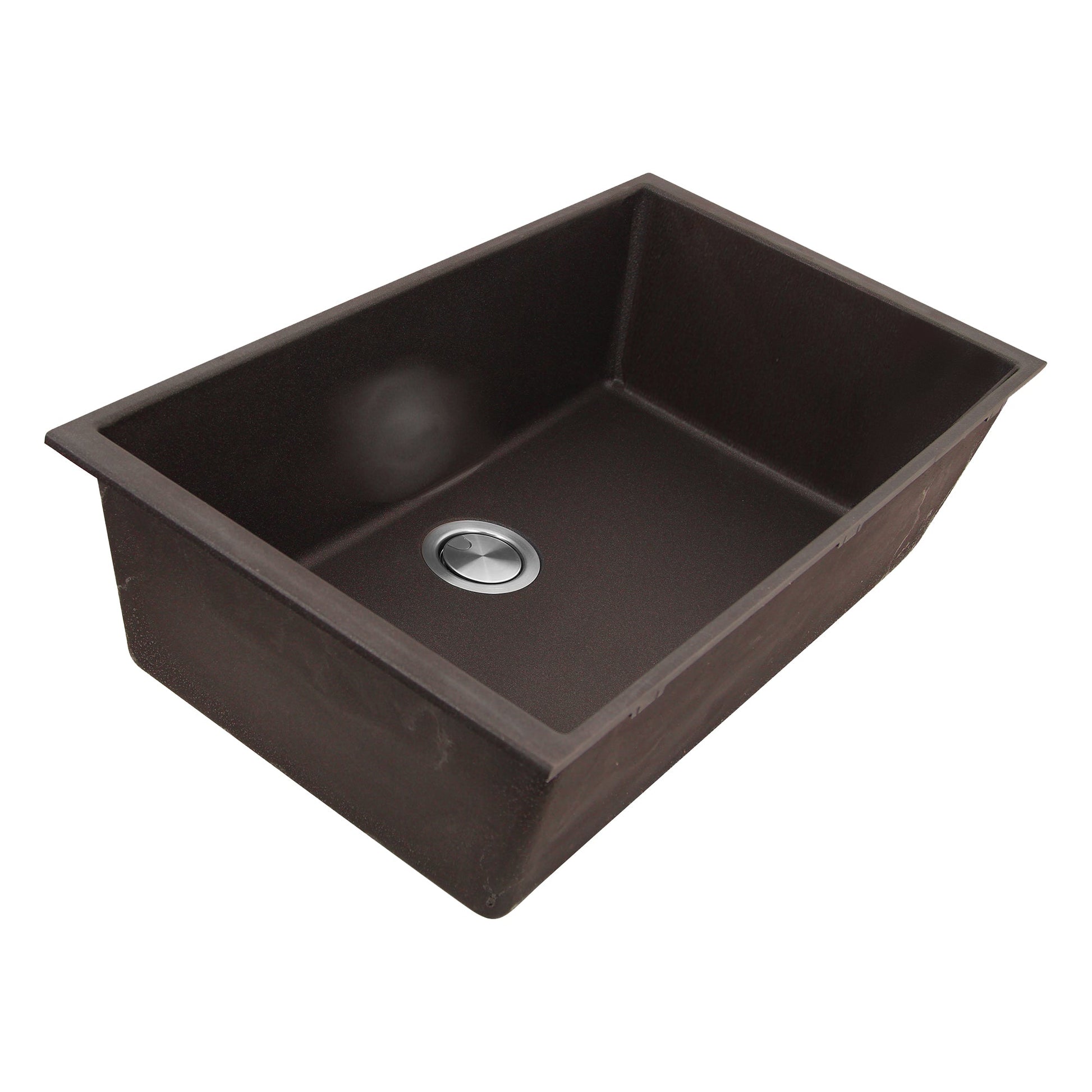 Nantucket Sinks Plymouth Collection 33" Rectangle Undermount Matte Brown Granite Composite Single Bowl Kitchen Sink
