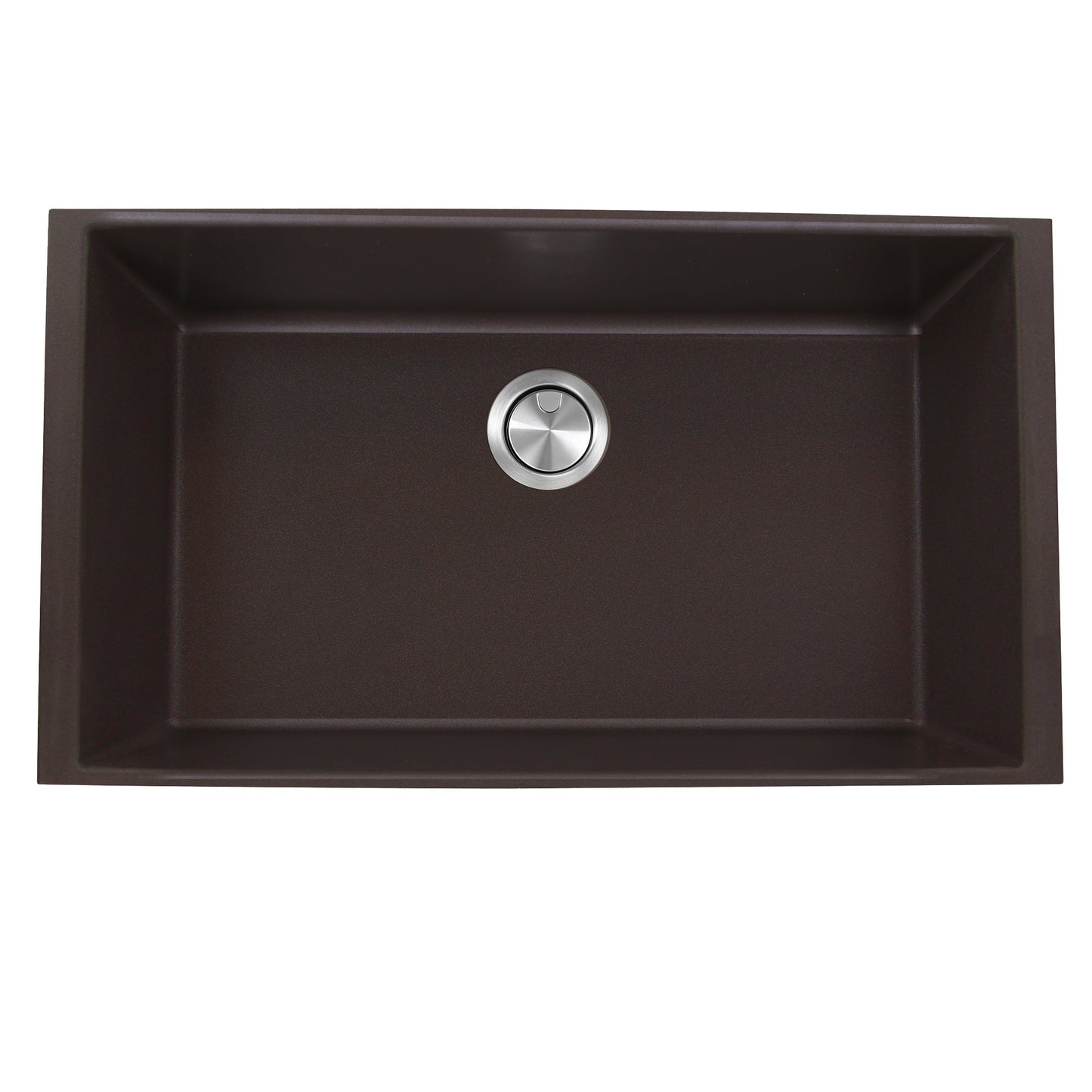 Nantucket Sinks Plymouth Collection 33" Rectangle Undermount Matte Brown Granite Composite Single Bowl Kitchen Sink