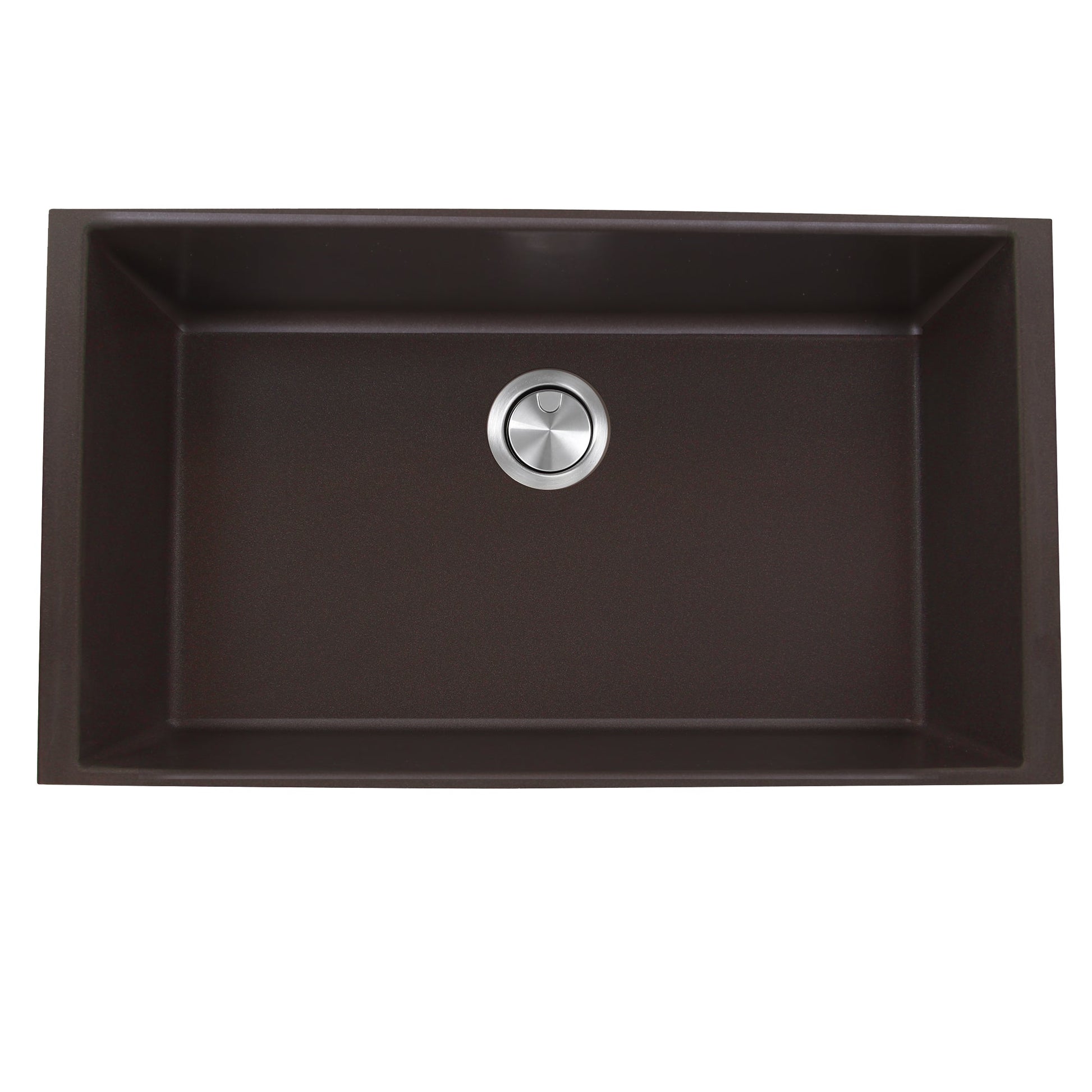 Nantucket Sinks Plymouth Collection 33" Rectangle Undermount Matte Brown Granite Composite Single Bowl Kitchen Sink