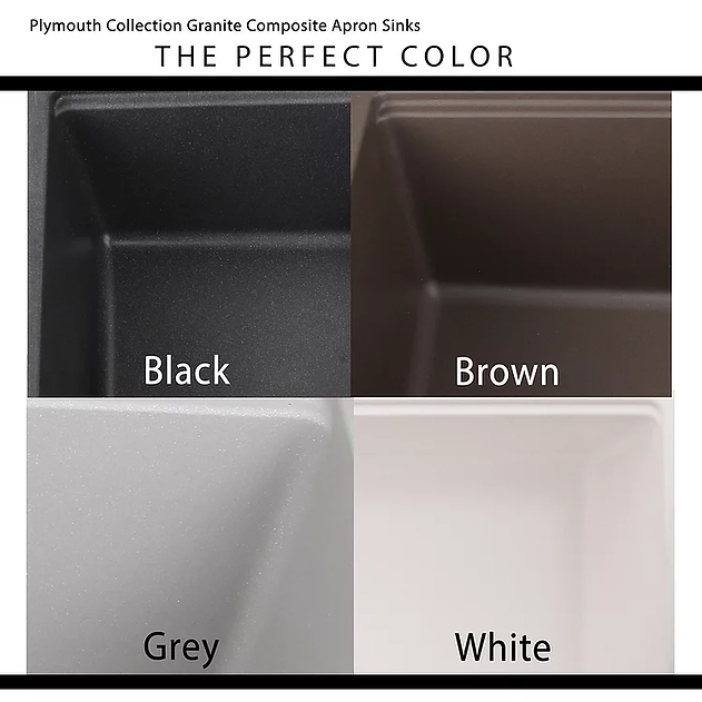 Nantucket Sinks Plymouth Collection 33" Rectangle Undermount Matte Brown With Metallic Flecks Granite Composite Single Bowl Apron Reversible Workstation Kitchen Sink With Accessory Pack