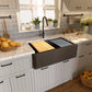 Nantucket Sinks Plymouth Collection 33" Rectangle Undermount Matte Brown With Metallic Flecks Granite Composite Single Bowl Apron Reversible Workstation Kitchen Sink With Accessory Pack