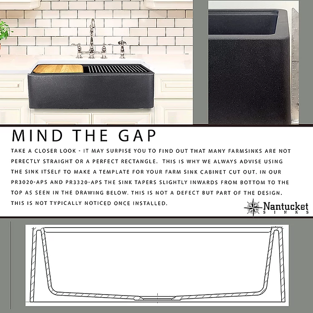 Nantucket Sinks Plymouth Collection 33" Rectangle Undermount Matte Brown With Metallic Flecks Granite Composite Single Bowl Apron Reversible Workstation Kitchen Sink With Accessory Pack
