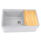 Nantucket Sinks Plymouth Collection 33" Rectangle Undermount Matte Light Grey With Metallic Flecks Granite Composite Single Bowl Apron Reversible Workstation Kitchen Sink With Accessory Pack