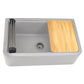 Nantucket Sinks Plymouth Collection 33" Rectangle Undermount Matte Light Grey With Metallic Flecks Granite Composite Single Bowl Apron Reversible Workstation Kitchen Sink With Accessory Pack