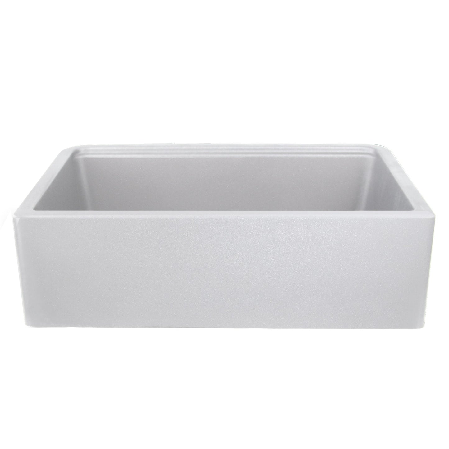 Nantucket Sinks Plymouth Collection 33" Rectangle Undermount Matte Light Grey With Metallic Flecks Granite Composite Single Bowl Apron Reversible Workstation Kitchen Sink With Accessory Pack