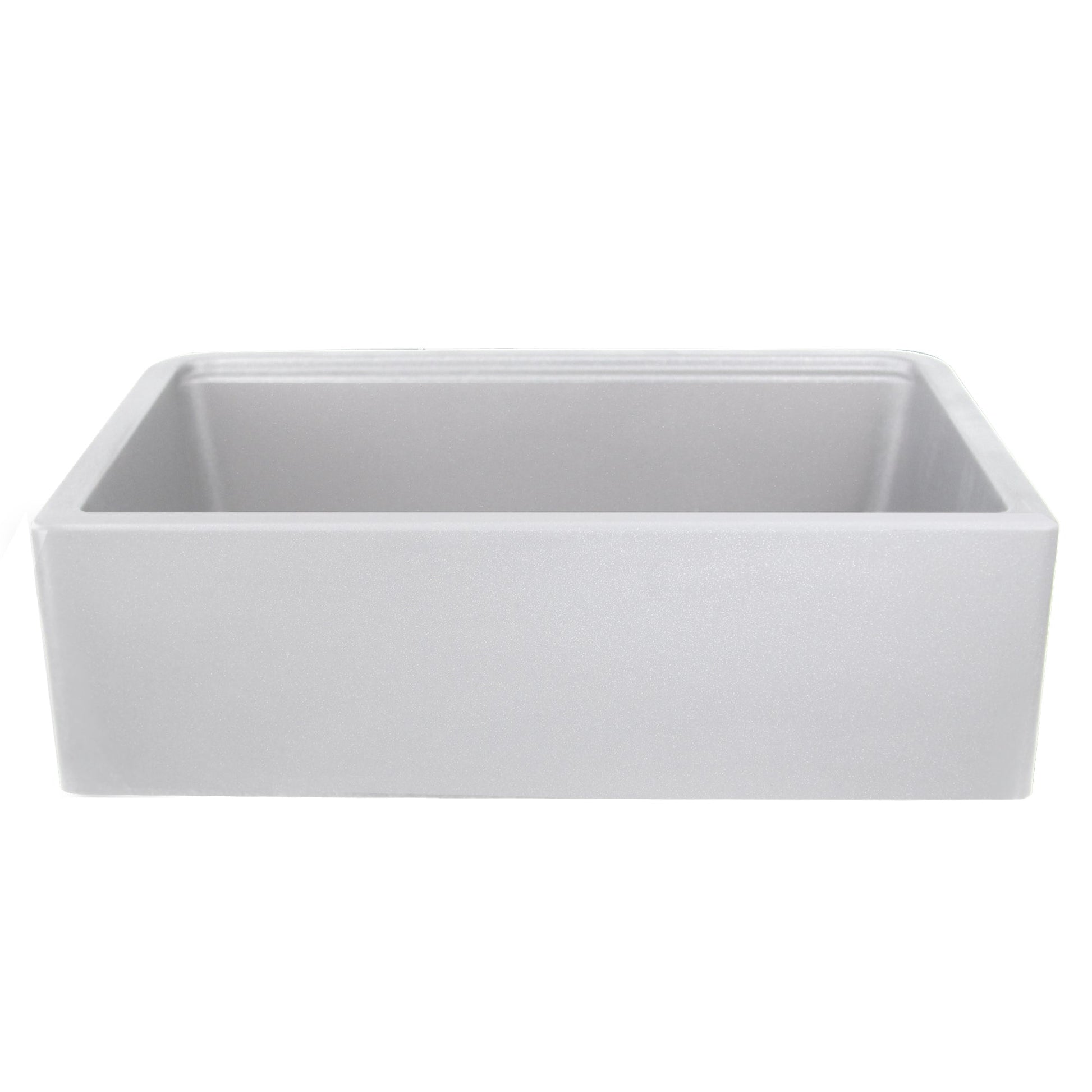 Nantucket Sinks Plymouth Collection 33" Rectangle Undermount Matte Light Grey With Metallic Flecks Granite Composite Single Bowl Apron Reversible Workstation Kitchen Sink With Accessory Pack