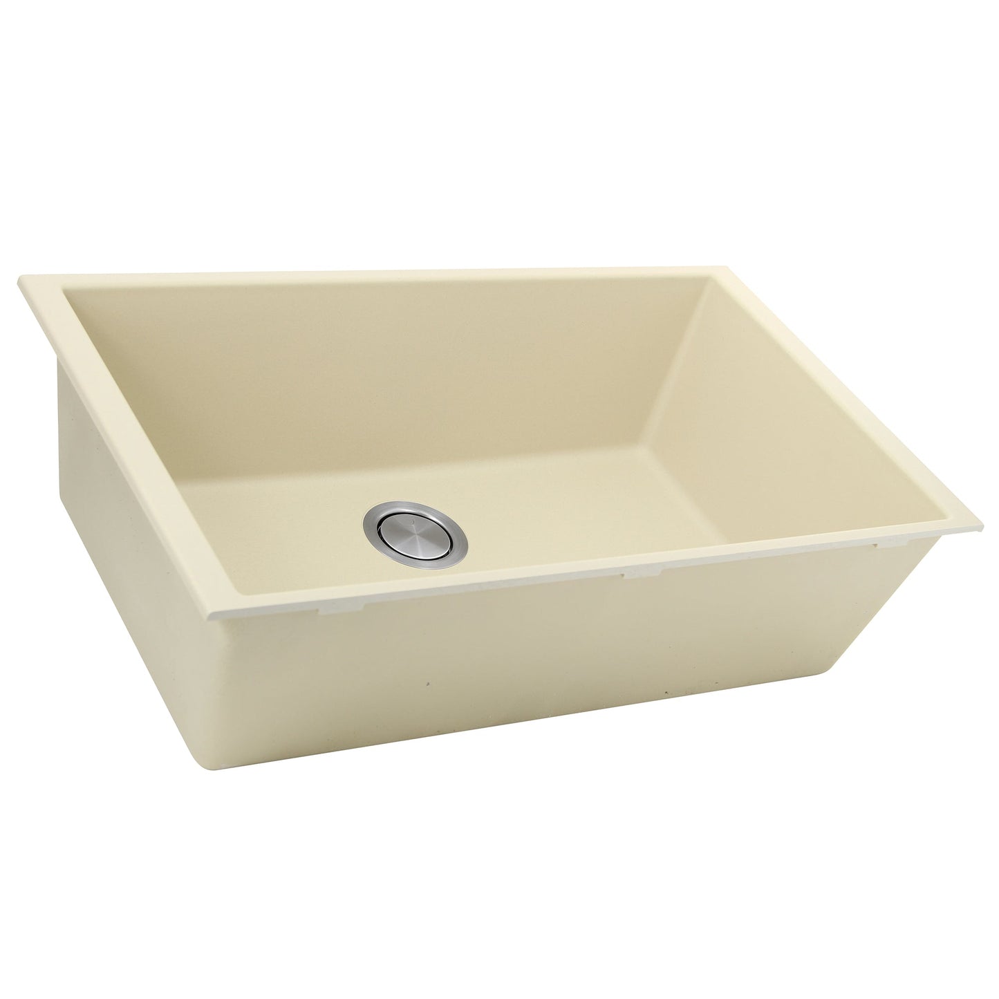 Nantucket Sinks Plymouth Collection 33" Rectangle Undermount Matte Sand Granite Composite Single Bowl Kitchen Sink