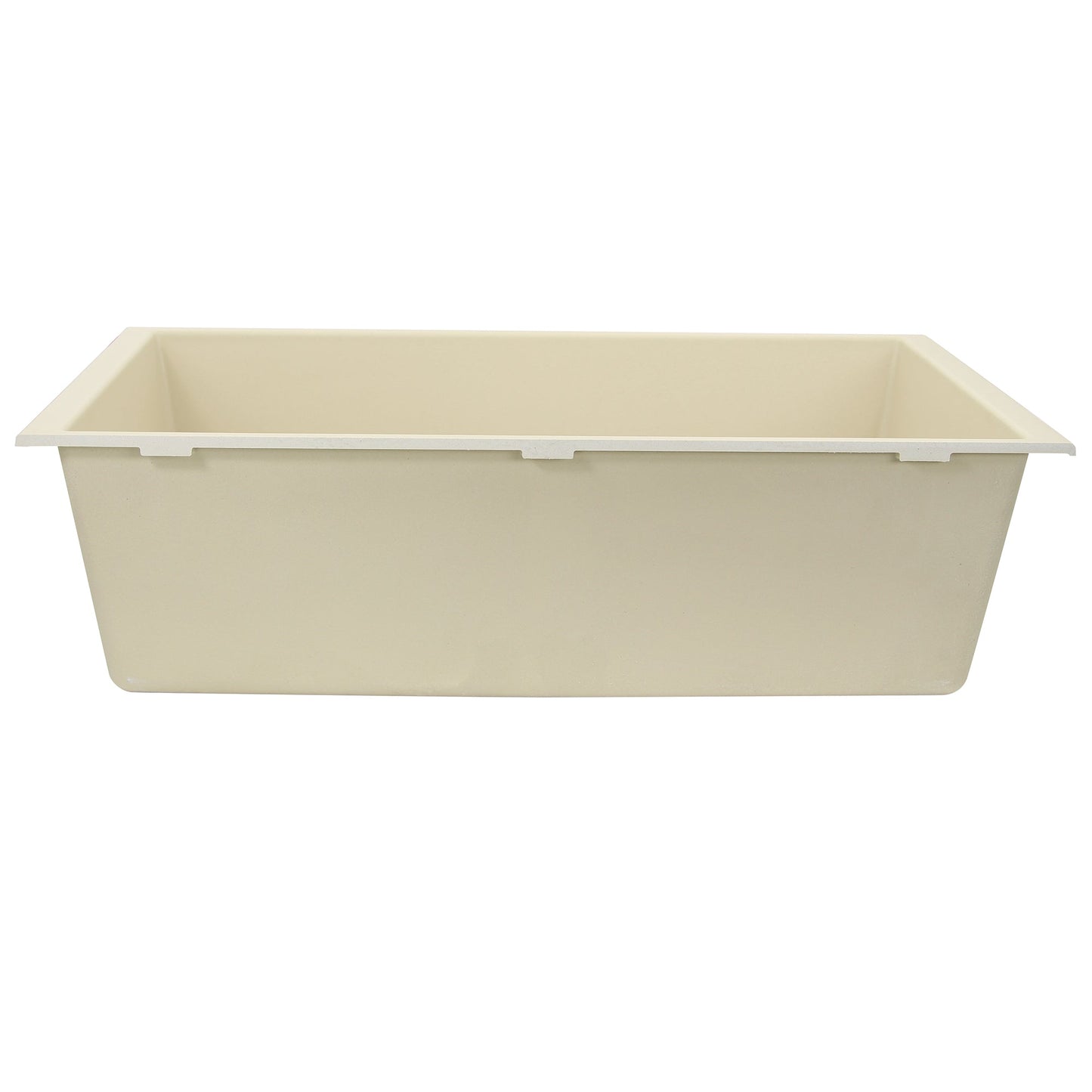 Nantucket Sinks Plymouth Collection 33" Rectangle Undermount Matte Sand Granite Composite Single Bowl Kitchen Sink