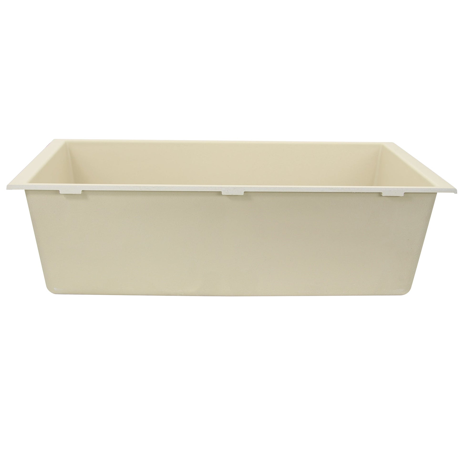 Nantucket Sinks Plymouth Collection 33" Rectangle Undermount Matte Sand Granite Composite Single Bowl Kitchen Sink