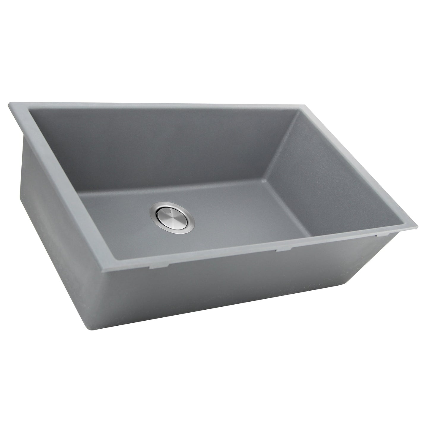Nantucket Sinks Plymouth Collection 33" Rectangle Undermount Matte Titanium Granite Composite Single Bowl Kitchen Sink