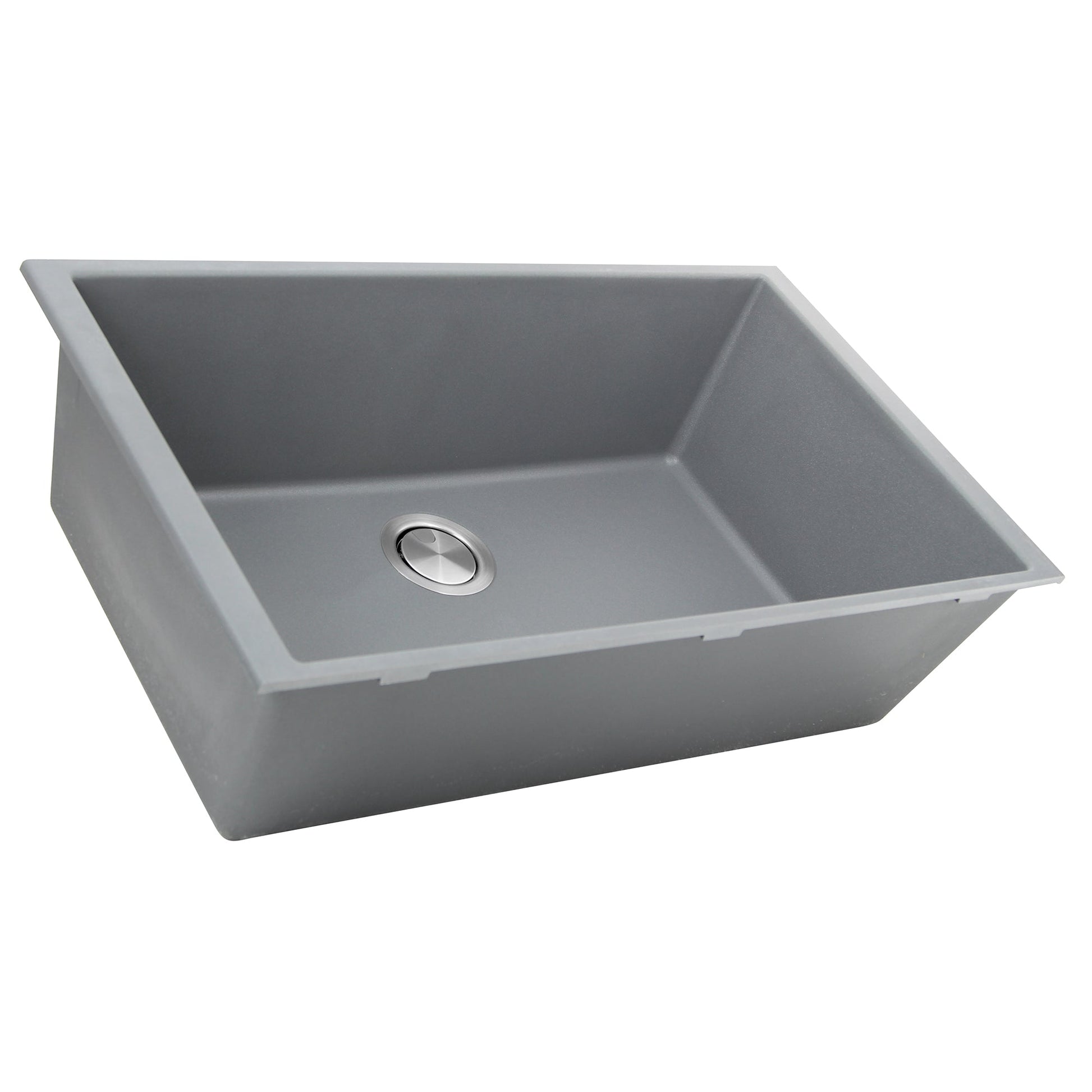 Nantucket Sinks Plymouth Collection 33" Rectangle Undermount Matte Titanium Granite Composite Single Bowl Kitchen Sink