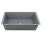 Nantucket Sinks Plymouth Collection 33" Rectangle Undermount Matte Titanium Granite Composite Single Bowl Kitchen Sink