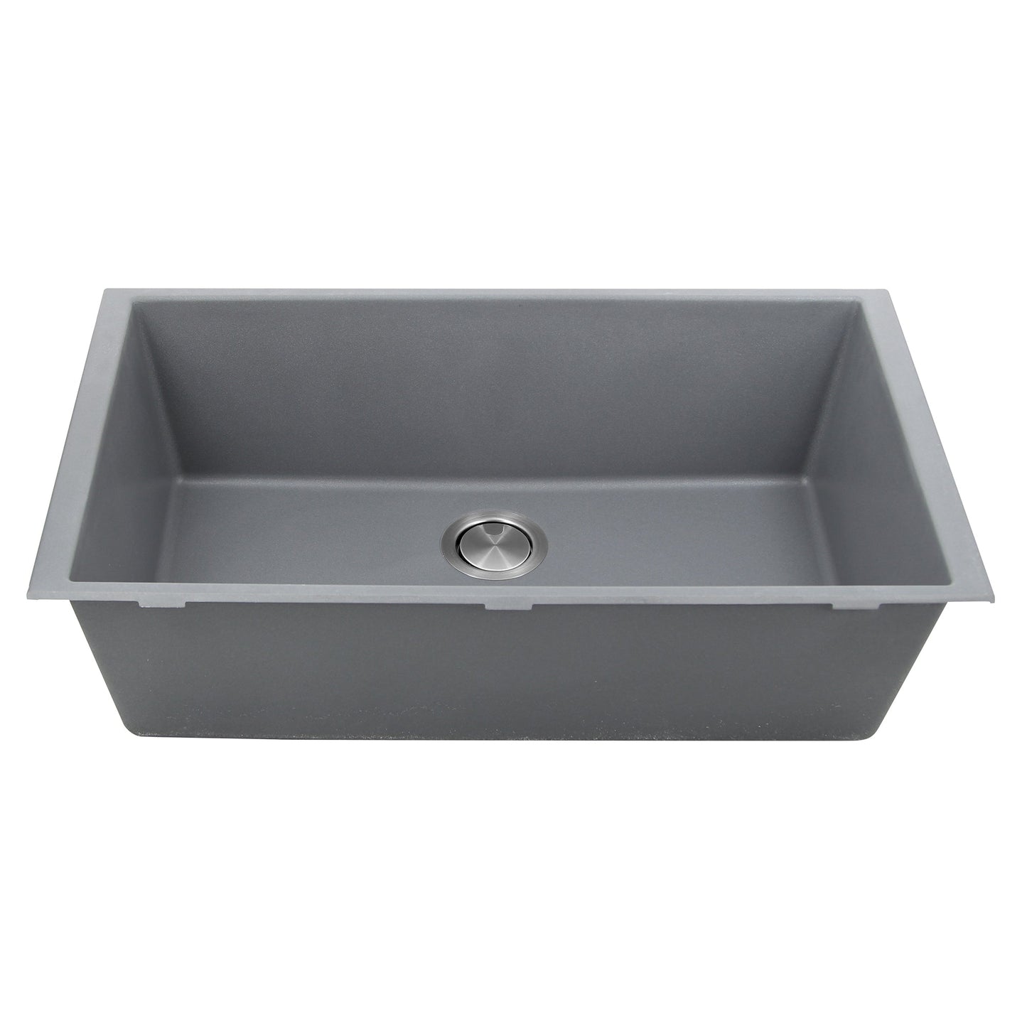 Nantucket Sinks Plymouth Collection 33" Rectangle Undermount Matte Titanium Granite Composite Single Bowl Kitchen Sink