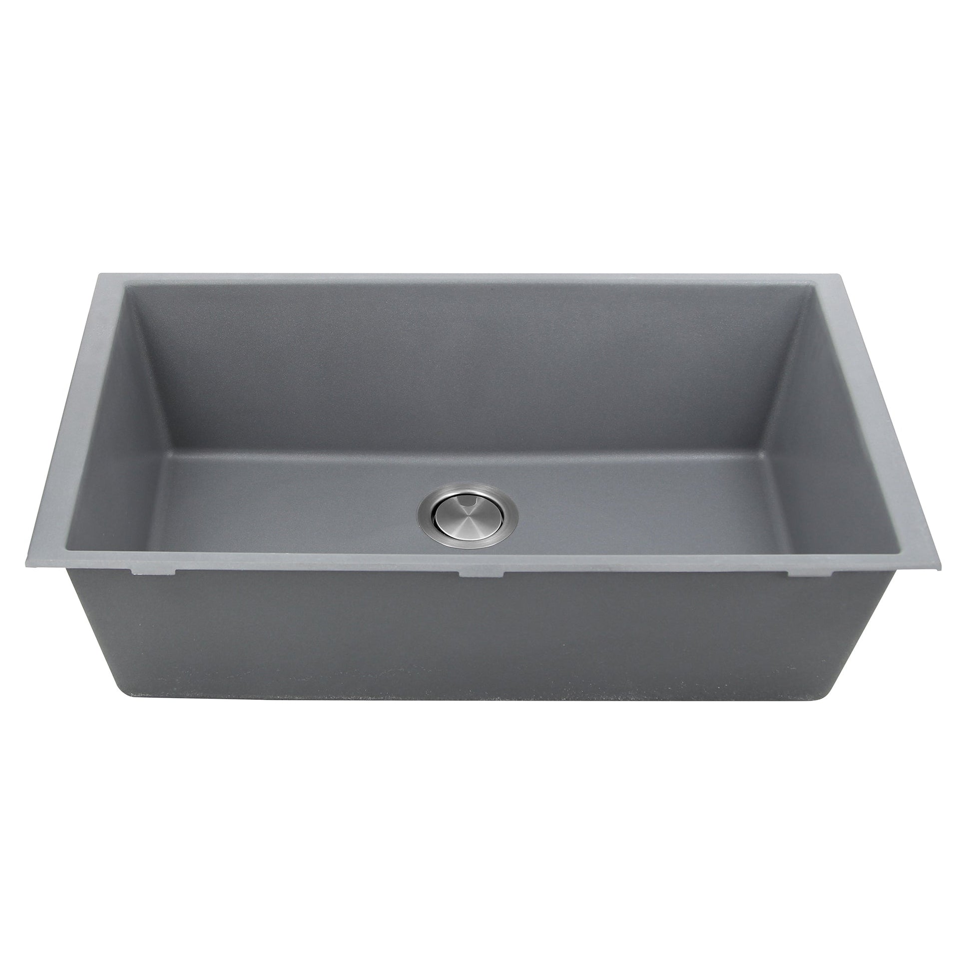 Nantucket Sinks Plymouth Collection 33" Rectangle Undermount Matte Titanium Granite Composite Single Bowl Kitchen Sink