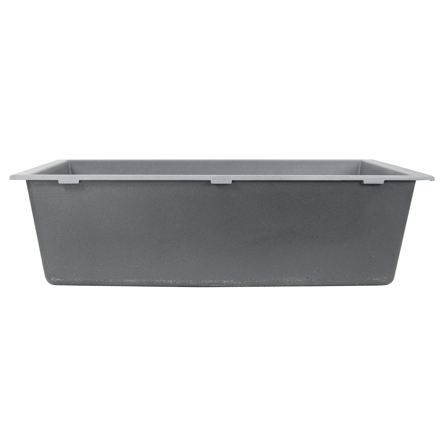 Nantucket Sinks Plymouth Collection 33" Rectangle Undermount Matte Titanium Granite Composite Single Bowl Kitchen Sink