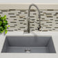Nantucket Sinks Plymouth Collection 33" Rectangle Undermount Matte Titanium Granite Composite Single Bowl Kitchen Sink