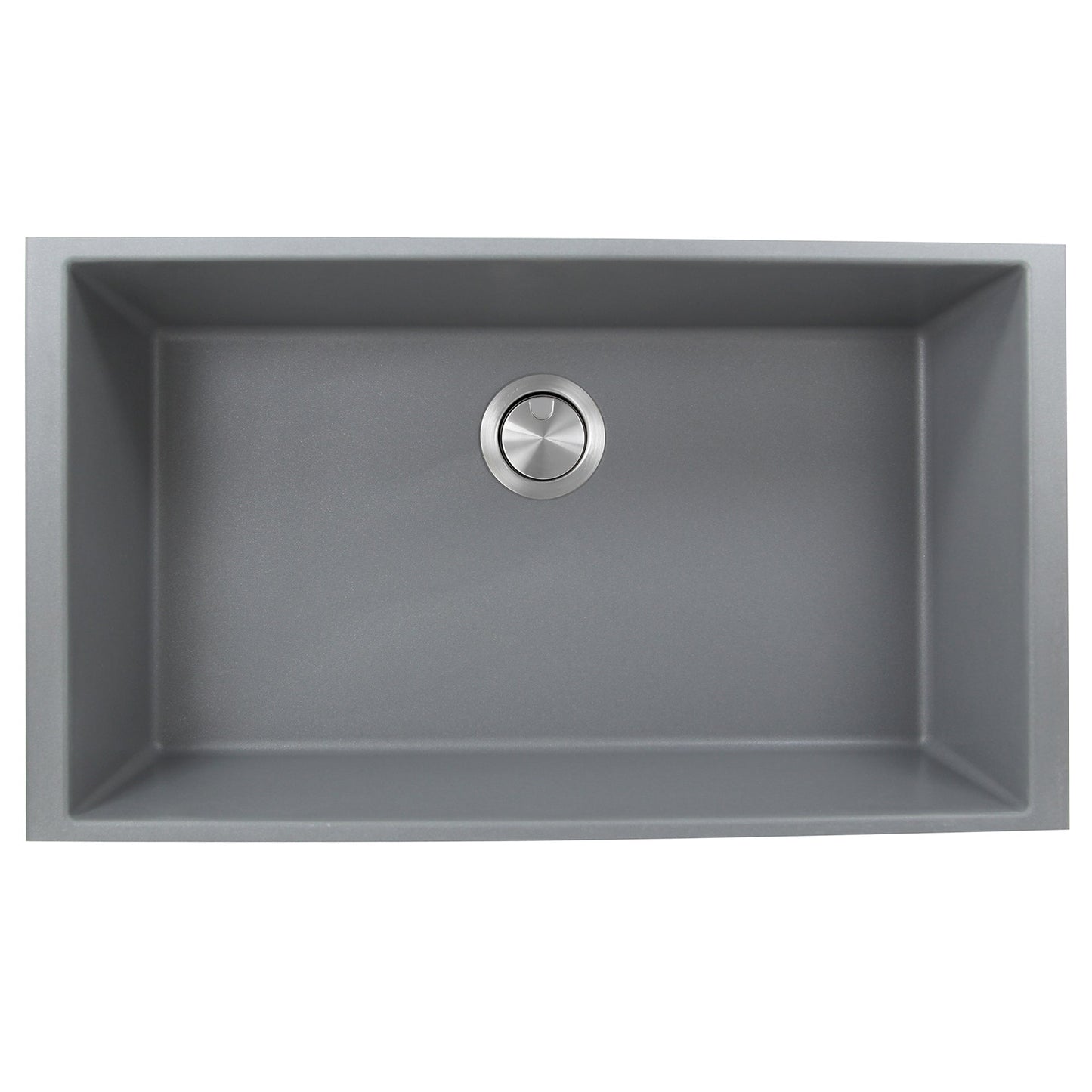 Nantucket Sinks Plymouth Collection 33" Rectangle Undermount Matte Titanium Granite Composite Single Bowl Kitchen Sink